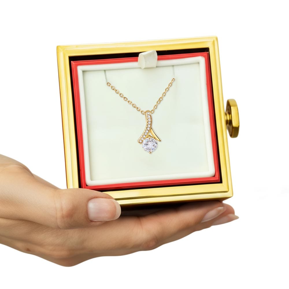 Rotating Alluring Beauty Necklace in Rose Box – Romantic Gift for Her