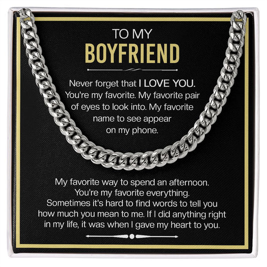 Boyfriend - Never Forget That I Love you (Cuban Link Chain)