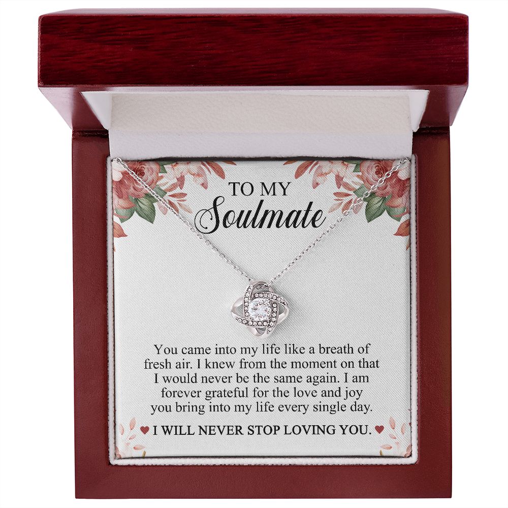 To My Soulmate - I Will Never Stop Loving You Necklace