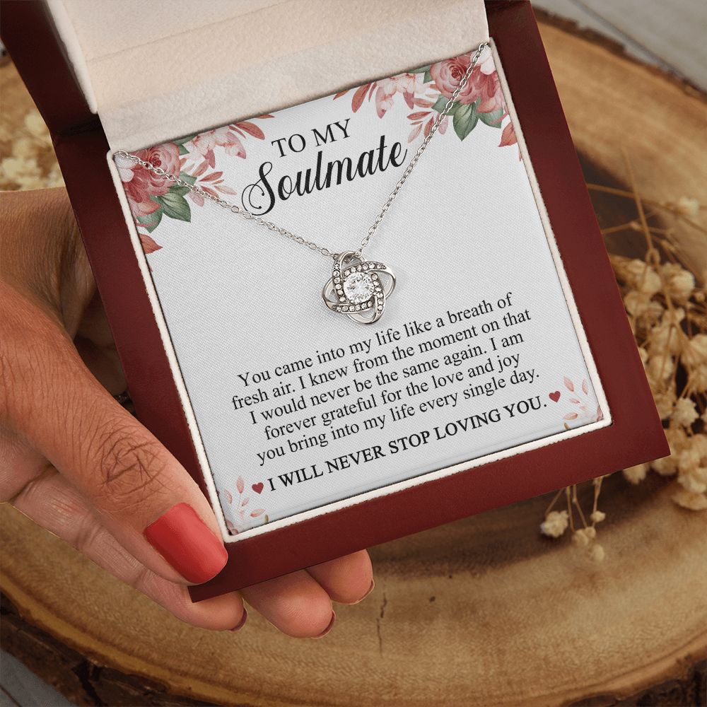 To My Soulmate - I Will Never Stop Loving You Necklace