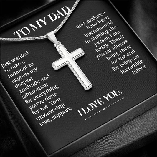 To My Dad - I Love You (Cross Necklace)
