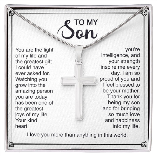 To My Son - You Are The Light Of My Life (Cross Necklace)