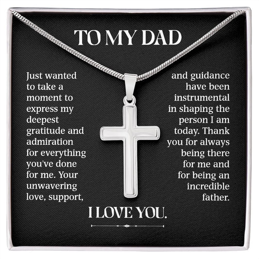 To My Dad - I Love You (Cross Necklace)