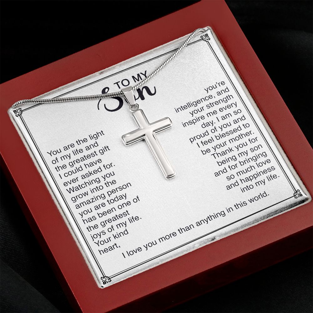 To My Son - You Are The Light Of My Life (Cross Necklace)